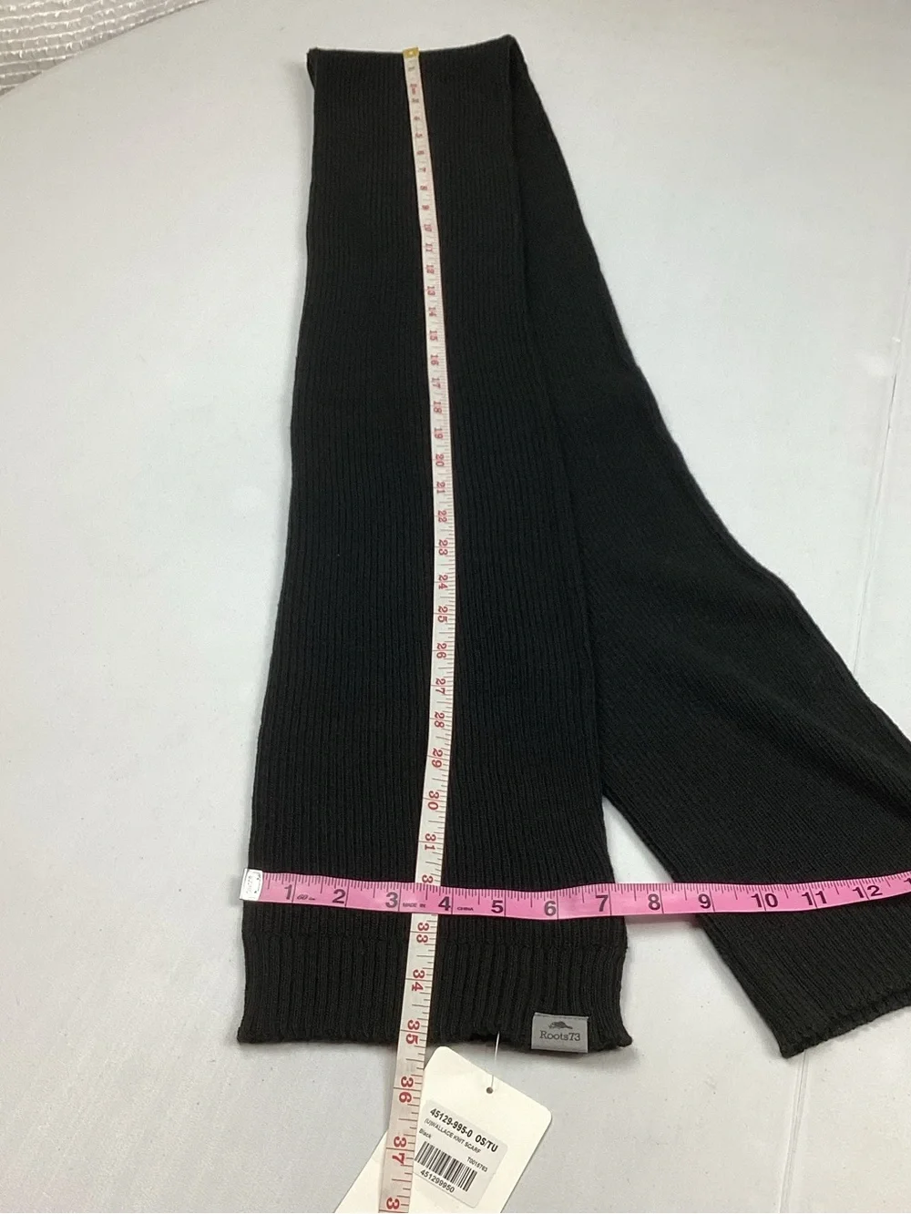 Roots 73 Wallace Black Knit Scarf Unisex New with tag